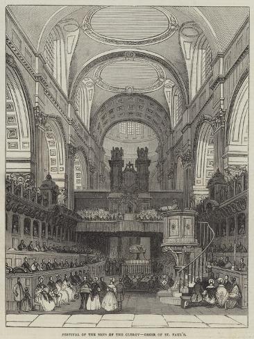 Giclee Print: Festival of the Sons of the Clergy, Choir of St Paul's: 12x9in