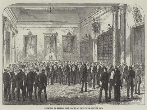 Giclee Print: Reception of General Lord Napier at the United Service Club: 12x9in