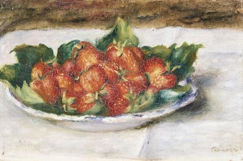 Giclee Print: Still Life with Strawberries; Nature Morte Avec Fraises, C.1880 by Pierre-Auguste Renoir: 18x12in