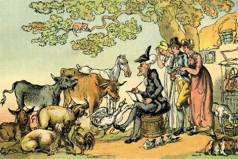 Giclee Print: 'Dr Syntax sketching after nature' by Thomas Rowlandson: 18x12in