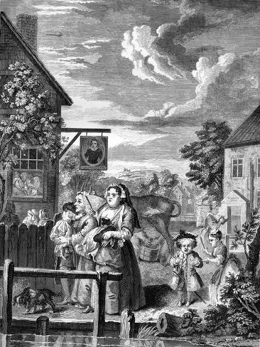 Giclee Print: Times of the Day - Evening by William Hogarth by William Hogarth: 12x9in
