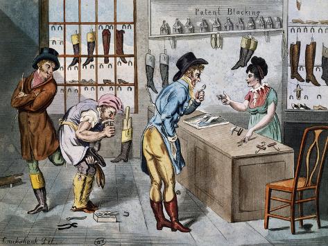 Giclee Print: Sale and Repair of Boots, 1807, Print, United Kingdom, 18th Century: 12x9in