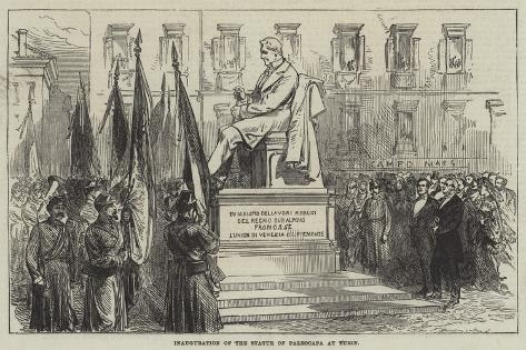 Giclee Print: Inauguration of the Statue of Paleocapa at Turin: 18x12in