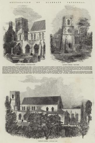 Giclee Print: Restoration of Llandaff Cathedral: 18x12in