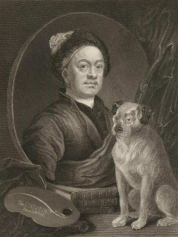 Giclee Print: William Hogarth Self by William Hogarth: 12x9in
