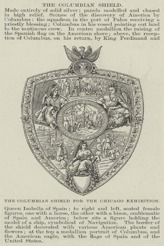 Giclee Print: The Columbian Shield for the Chicago Exhibition: 18x12in