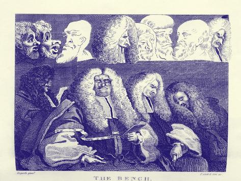 Giclee Print: The Bench by William Hogarth by William Hogarth: 12x9in
