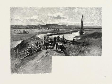 Giclee Print: Nova Scotia, Dyke Lands, Canada, Nineteenth Century: 12x9in