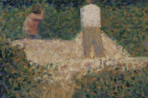 Giclee Print: Two Stonebreakers, C.1881 by Georges Seurat: 18x12in