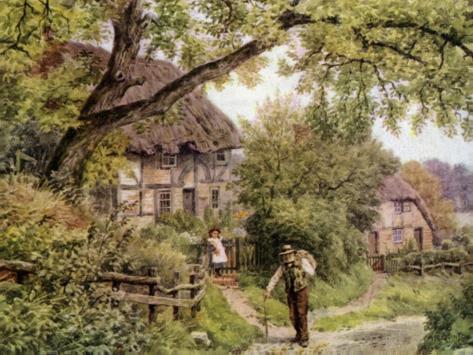 Giclee Print: A By-Lane at Houghton, Sussex by Alfred Robert Quinton: 12x9in