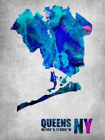 Art Print: Queens New York by NaxArt: 12x9in