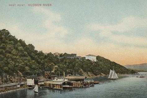 Art Print: West Point, NY - View of Harbor on Hudson River by Lantern Press: 18x12in