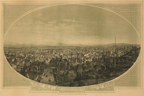 Art Print: Los Angeles, California - Panoramic Map No. 3 by Lantern Press: 18x12in