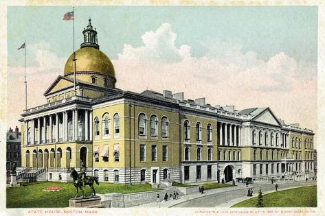 Art Print: Boston, Massachusetts - Exterior View of the State House No. 2 by Lantern Press: 18x12in