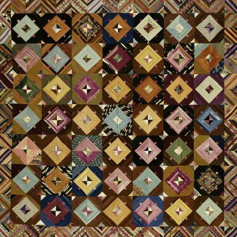 Giclee Print: A Pieced Silk Coverlet Pennsylvania, C 1890: 16x16in