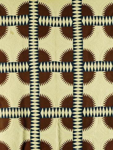 Giclee Print: A Pieced Cotton Quilted Coverlet, circa 1860: 12x9in