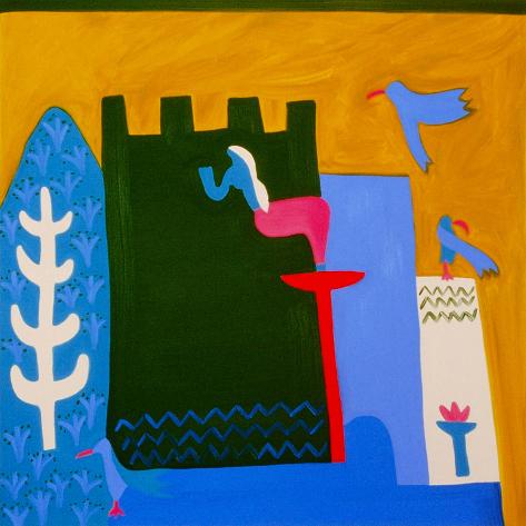 Giclee Print: My favorite sculpture in Taormina, 1997, (oil on linen) by Cristina Rodriguez: 16x16in