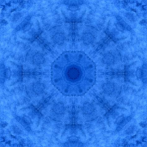 Photographic Print: Blue kaleidoscope abstract. by Jaynes Gallery: 16x16in