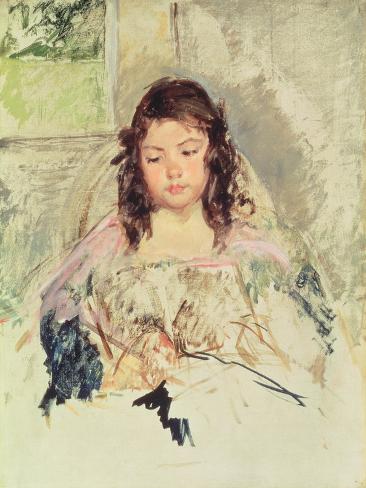 Premium Giclee Print: Sketch for 'Francoise in a Round-Backed Chair, Reading' or 'A Girl in Pink' C.1908 (Oil on Canvas) by Mary Stevenson Cassatt: 2