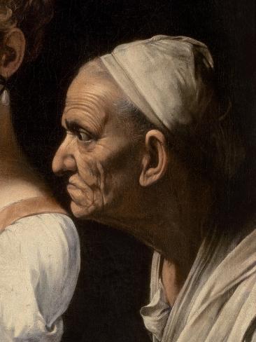 Giclee Print: Detail of Servant from Judith and Holofernes, 1599 (Oil on Canvas) by Michelangelo Merisi da Caravaggio: 12x9in