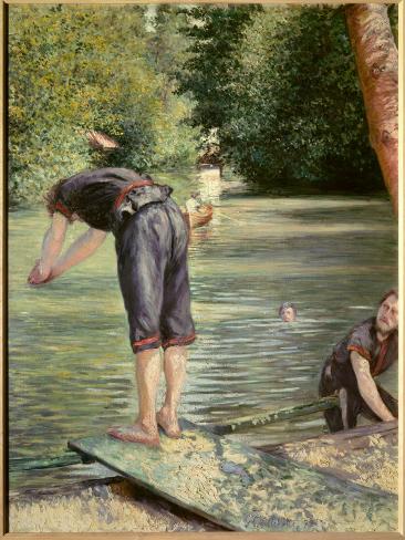 Giclee Print: Bathers. Painting by Gustave Caillebotte (1848-1894), 1878. Oil on Canvas. Dim: 1,10 X 1,55M Privat by Gustave Caillebotte: 12x9in