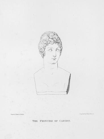 Giclee Print: Antonio Canova: the Princess of Canino (Engraving) by Antonio (after) Canova: 12x9in