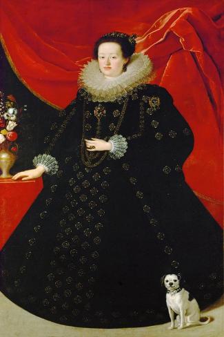 Giclee Print: Eleonore De Gonzague (Ou De Mantoue) – Portrait of Eleonora Gonzaga (1598-1655), in Black Dress, By by Justus Sustermans: 18x12in