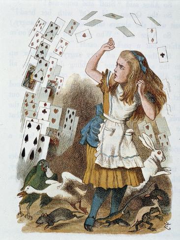 Giclee Print: Playing Cards - in "The Nursery " Alice in Wonderland" by Lewis Carroll, by John Tenniel: 12x9in