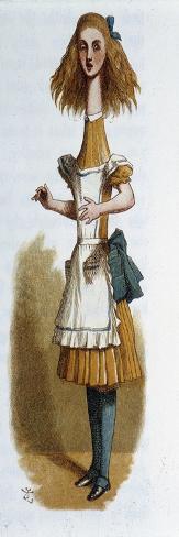 Giclee Print: Alice in "Alice in Wonderland" by Lewis Carroll, Ill. Tenniel, 1889, Coll. by John Tenniel: 24x8in