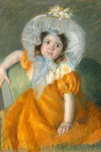 Poster: Margot in Orange Dress. by Mary Cassatt: 18x12in