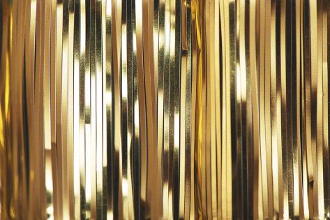 Photographic Print: Golden Foil Tinsel Strips. by Ablozhka: 12x8in