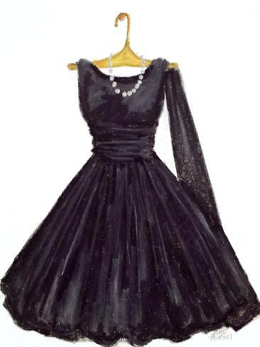 Art Print: Black Dress Thread by Janie McGee: 12x9in