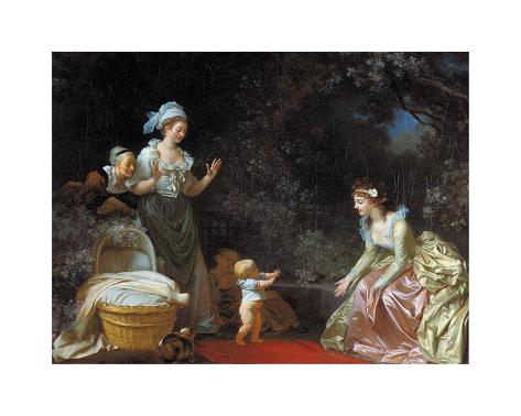 Premium Giclee Print: The First Steps, c.1780-85 by Marguerite Gerard: 16x20in