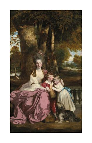 Premium Giclee Print: Lady Elizabeth Delme´ and her Children by Sir Joshua Reynolds: 28x18in