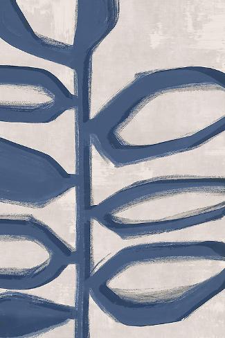 Art Print: Abstract Blue Branch I by Alex Black: 18x12in