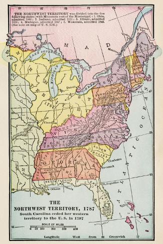 Giclee Print: Discovery of the New World (Discovery of America): Map of the Former Territories of the North East: 18x12in
