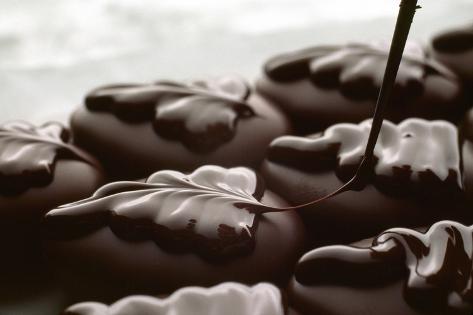 Giclee Print: Dark Chocolate Accents are Added to Chocolate Candies. Godiva Chocolate, Brussels, Belgium., 1980S by James L Stanfield: 18x12in