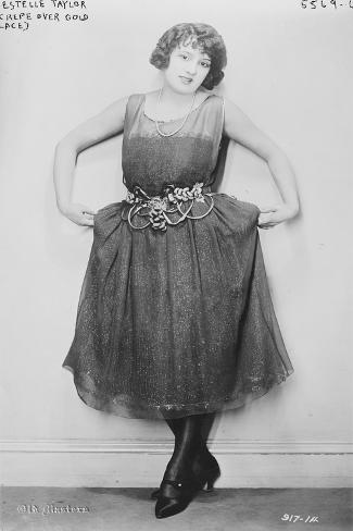 Giclee Print: Actress Estelle Taylor, Fashion Portrait in Crepe over Gold Lace Dress, Bain News Service, 1920 (B/ by George Grantham – Bain News Servi Giclee Print: Actress Estelle Taylor, Fashion Portrait in Crepe over Gold Lace Dress, Bain News Service, 1920 (B/ by George Grantham – Bain News Servi