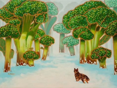 Giclee Print: Brocolli Forest, 2023 (Oil on Canvas) by Yue Zeng: 12x9in
