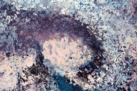 Art Print: Awesome abstract contrast painting in blue tones, perfect stylish artwork: 18x12in