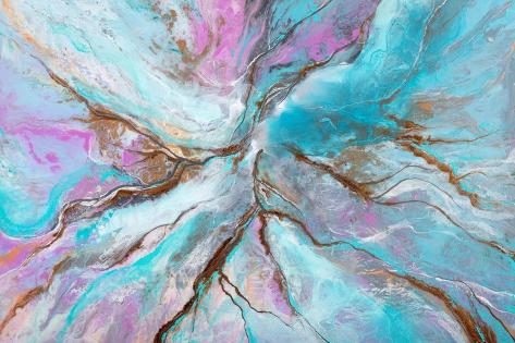 Art Print: Beautiful light blue painting background: 18x12in