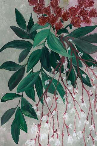 Giclee Print: Uriela Red and Green Bouquet by Rosana Laiz Blursbyai: 18x12in