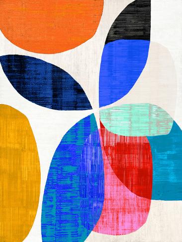 Art Print: Abstract Bold Shapes, 2024 by David Moore: 12x9in