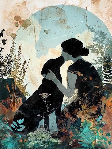Giclee Print: Love You Doggy 3 Watercolor Animal Art by Justyna Jaszke: 12x9in