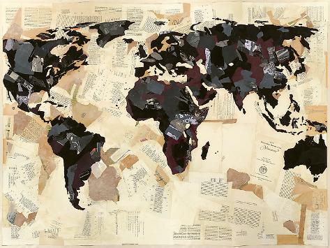 Giclee Print: World Map by Milton Coppo: 12x9in
