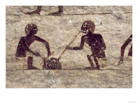 Giclee Print: Glass Blowers, Detail from a Tomb Wall Painting, Egyptian, Old - Middle Kingdom (Painted Limestone) : 24x18in