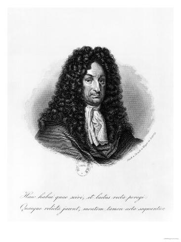 Giclee Print: Portrait of Gottfried Wilhelm (1646-1716) Baron De Leibniz: 24x18in