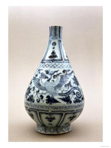 Giclee Print: Blue and White Vase, Yuan Dynasty Art Print: 24x18in