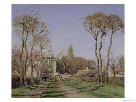 Giclee Print: Entrance to the Village of Voisins, Yvelines, 1872 by Camille Pissarro: 24x18in