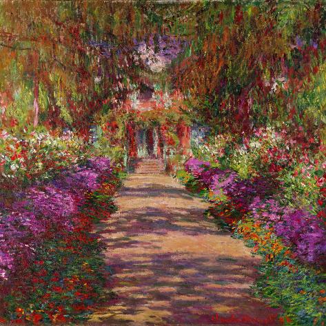 Giclee Print: A Pathway in Monet's Garden, Giverny Art Print by Claude Monet by Claude Monet: 24x24in